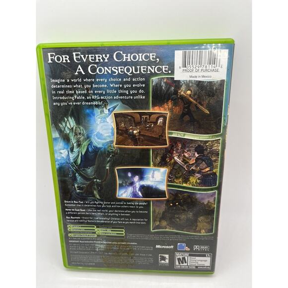 Fable 1 (2004) Black Label Original Microsoft XBox Complete w/Manual - Tested - Picture 2 of 8